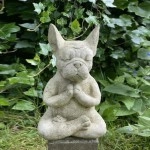 Yoga Pose Meditation Dog Resin Statue Ornaments Waterproof Prayer Zen French Bulldog Sculpture Crafts Garden Decoration Figurine