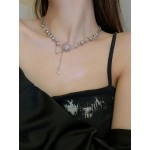 Daily Jewelry Make You Fashionable Silver Color Four-Pointed Star Necklaces Round Beads Clavicle Chain Necklace Retro Jewelry