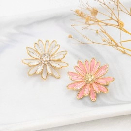 New Arrival Pink Daisy Flowers Women Brooches Fashion Costume Jewelry